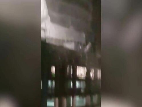 Video Shows Dramatic Moment Scaffolding Collapses During Fierce Storm