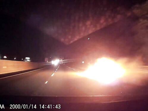 Car Burns On Highway