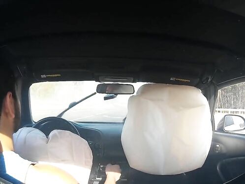 Woman Ignores Red Light And Crashes Into Car