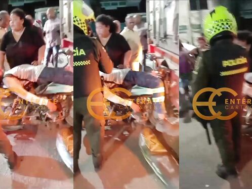 The Motorcyclist Crashed Into The Back Of A Parked Truck