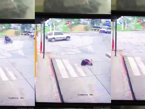 Careless Woman In Guatemala Runs Over Truck