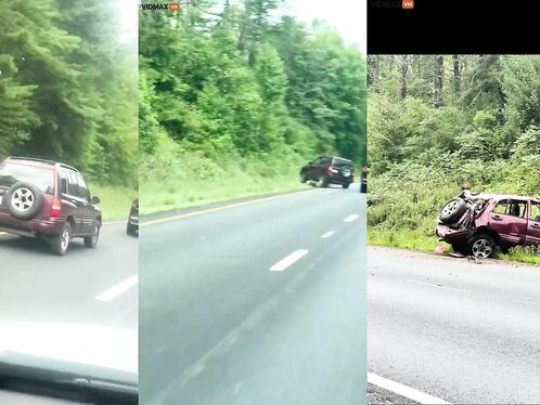 Woman's Car Flips Over While Trying To Overtake In Road Rage Incident