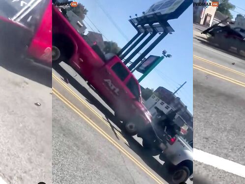 Two Trailers Collided And Raged