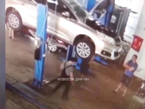 Car Accident In Professional Repair Workshop