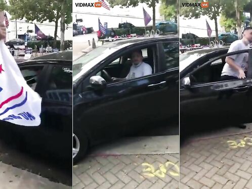 Trump Hater Who Spit On Trump Flag Gets Immediate Retribution