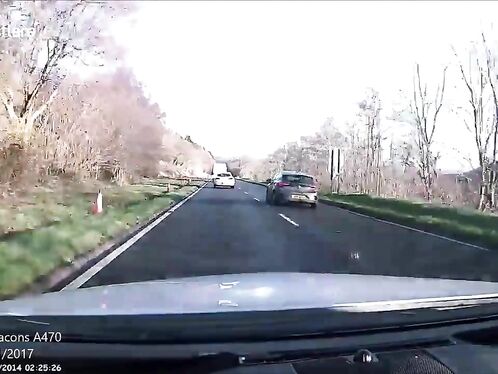 Three Cars Dash Down UK Road In Terrifying Overtaking Manoeuvre