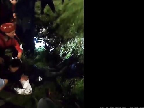 Bikers Against Police Cars In Uruguay