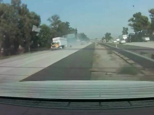 Street Racer Knocks Innocent Driver Under Semi Truck