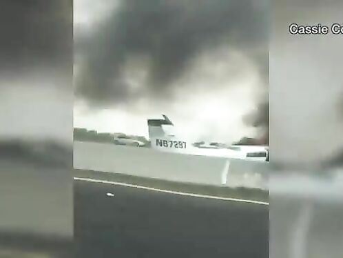 Video Shows Plane Crashing On Southern California Freeway