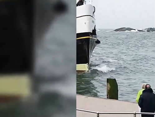 700-ton Ferry Heading For Wales Crashes Into Harbour Wall