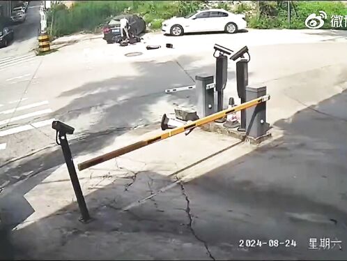 Motorcyclist Crashes Into Parked Car At High Speed