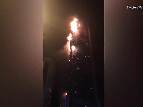 Dubai's 330-meter-high Torch Tower Burns Down