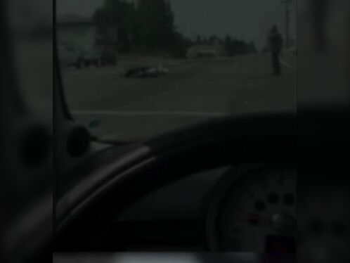 A Car With A Dead Body Fell Off An Ambulance In Traffic