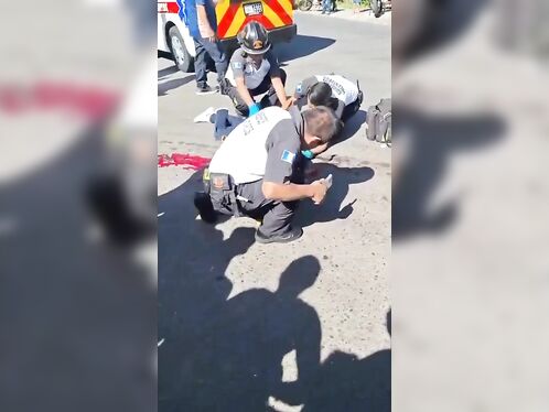 Bicyclist Hits Truck And Is Pierced By Mirror