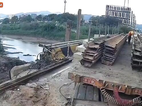 Tragic Video Shows Giant Steel Beam Collapse