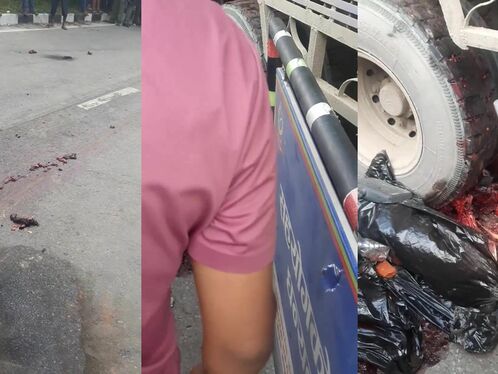 Man Splashed Under Truck