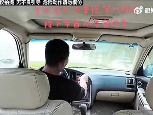 Shocking Video Shows Chinese Man Driving Car Into Lake