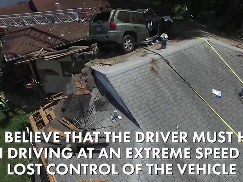 The Car Successfully Crashed Into A House