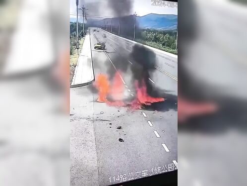 Bicyclist Falls And Suffers Burns