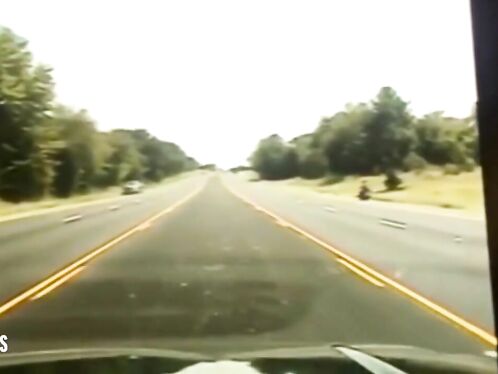 Terrifying Moment Plane Crashes Onto Motorway In Front Of Driver