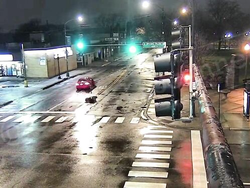 Horrifying Video Shows Car Running Through Traffic Light In Chicago