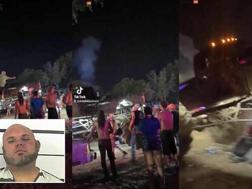 Man In Giant Truck Goes Crazy And Crushes Cars And Pedestrians