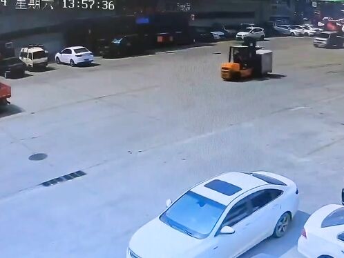 Unsuspecting Woman Crushed By Forklift