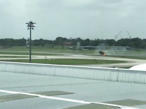 South Korean Passenger Plane Overruns Runway And Catches Fire, Pilot Injured