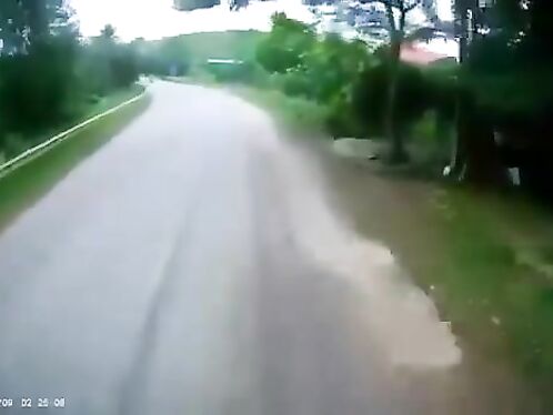 Chinese Man Rams Moped Into Bus