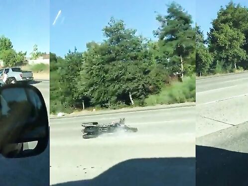 The Cyclist Began To Stagger And Fell Safely