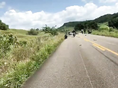 Brutal Accident Involving A Group Of Motorcyclists