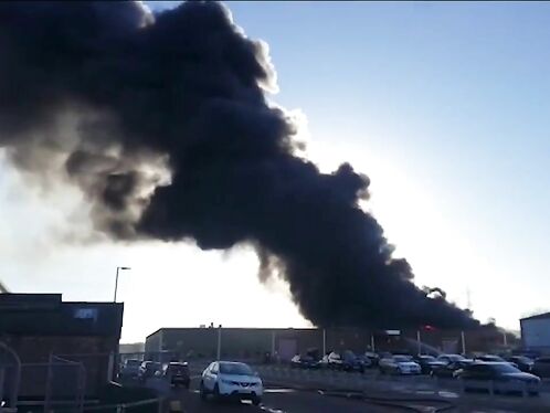 Fire Breaks Out At Tottenham Hotspur Warehouse