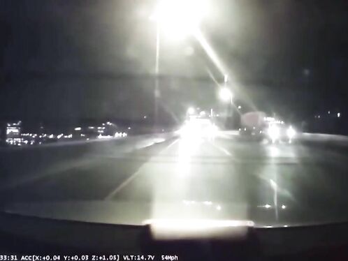 UFO Spotted In Sky Before Truck Overturned