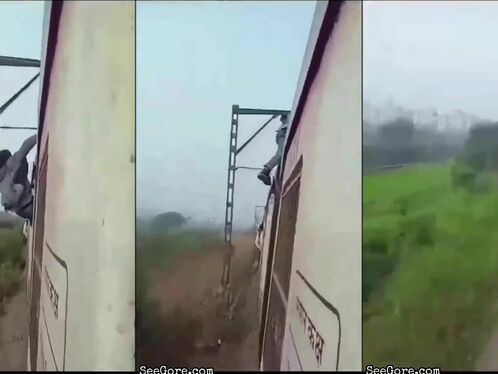Man Performs Silly Stunt On Top Of Train And Gets Electrocuted