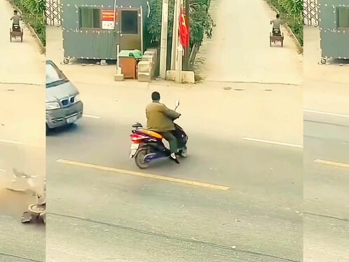 Motorcyclist Hit By Speeding Car