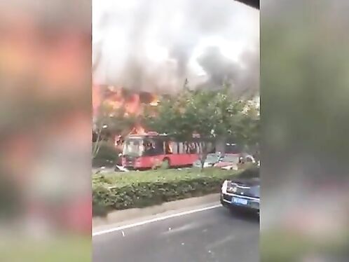 Chinese Restaurant Engulfed In Flames Moments After Explosion