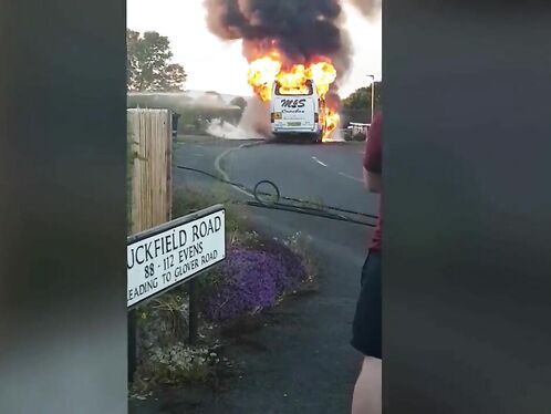 Minibus Burns Down Quiet Street