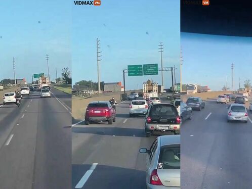 Man Hits Car On Motorcycle Road And Drives Unsteadily