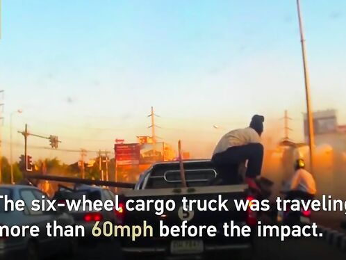 Dashboard Camera Captures Dramatic Truck Accident