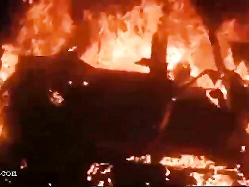 Indian Driver Burned Alive After Accident