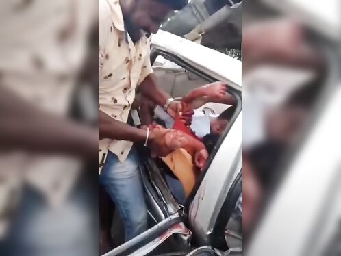 Head-on Collision With Bus, 10 People Killed (aftermath)