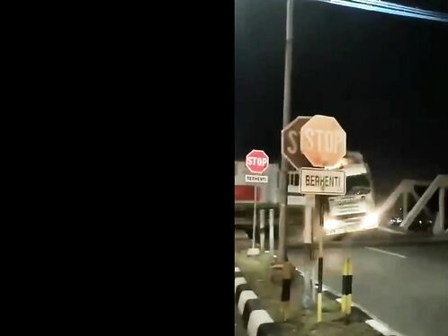 Train Hits Truck Stuck On Tracks, Causing Huge Fireball