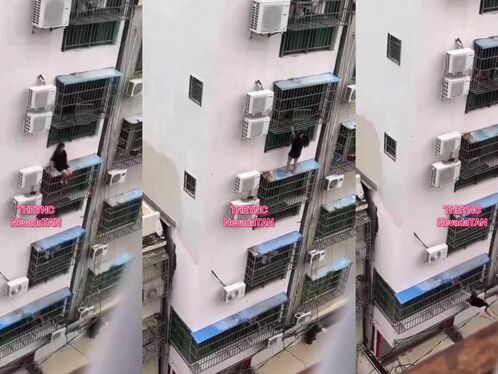 Girl Falls From Apartment While Trying To Climb