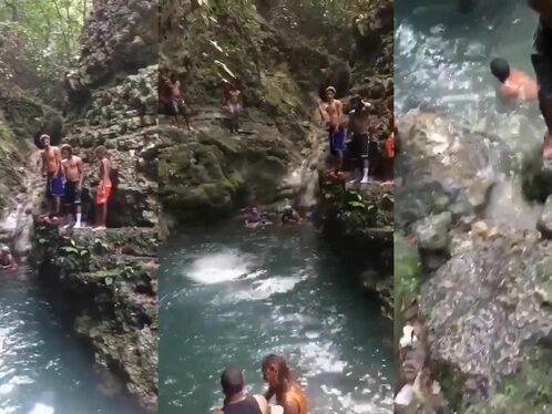 Big Rock Falls From Dominican Republic