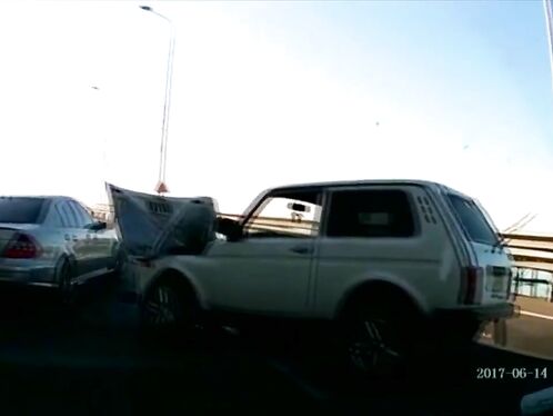 A Lada Driver Fell Down After Turning Too Sharply