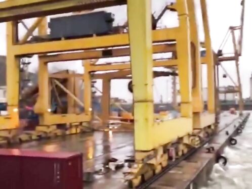 Barcelona Ferry Hits Port Crane And Explodes