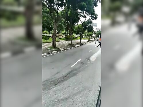 The Bus Driver Turns To Face An Older Woman (action And Tail)