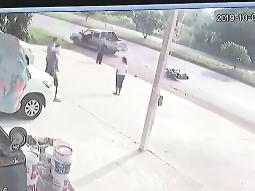 Bicyclist Hits Car Head-on From Behind