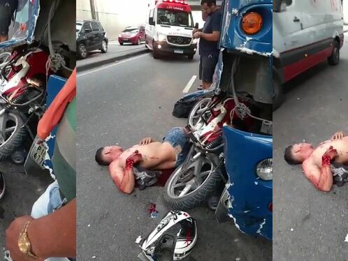 Shirtless Motorcyclist Dies In Car Accident