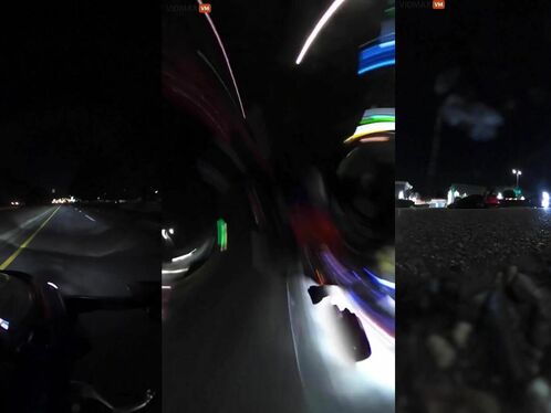 Speeding Motorcycle Hits Person In The Middle Of The Road